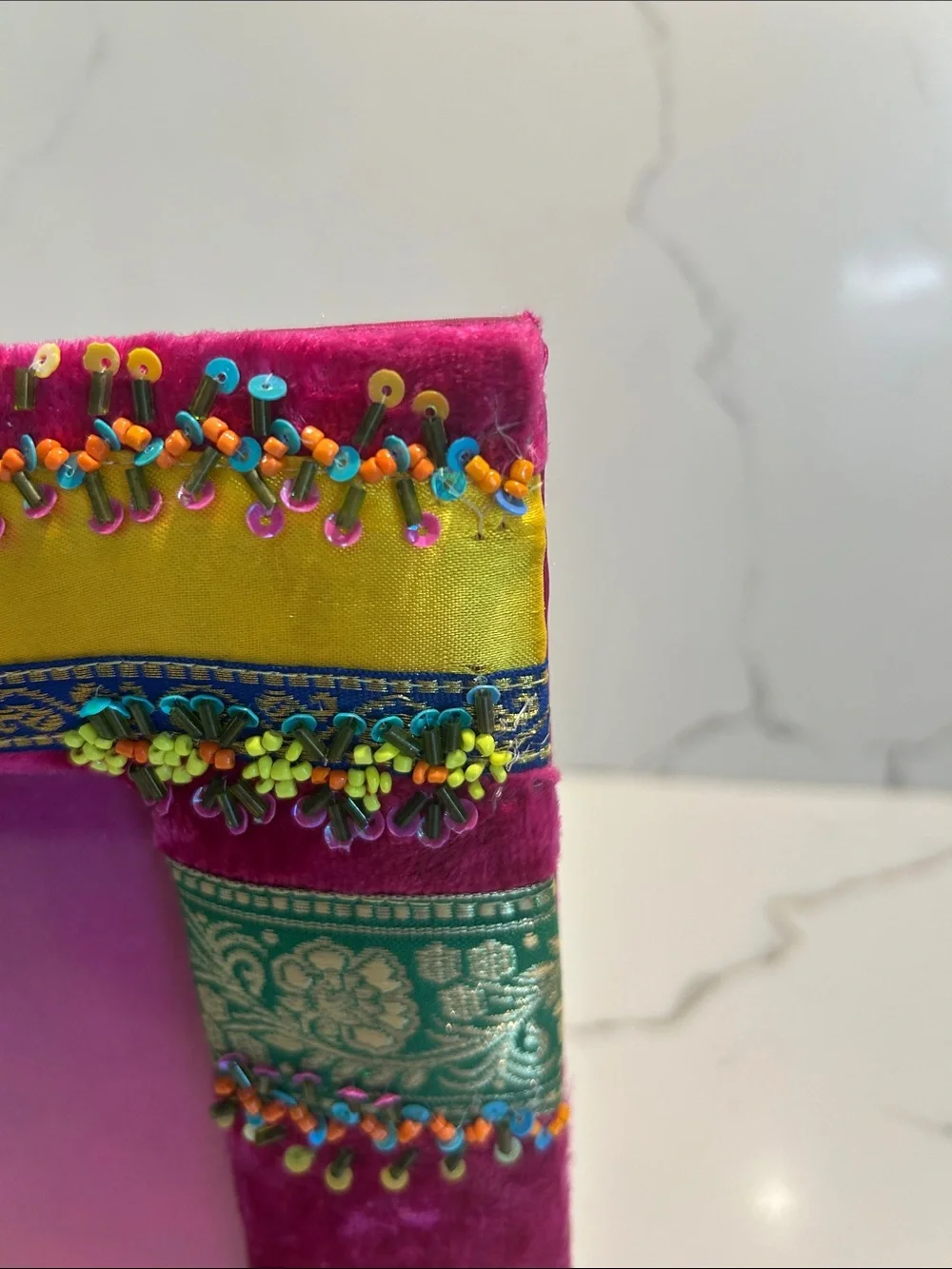 Anthro inspired Colorful Embellished Velvet Photo Frame
